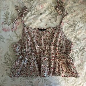 SHEIN Floral Camisole with Red and White Pattern